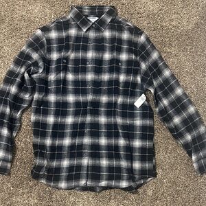 Old Navy Men's Dark Plaid Button Down Shirt
